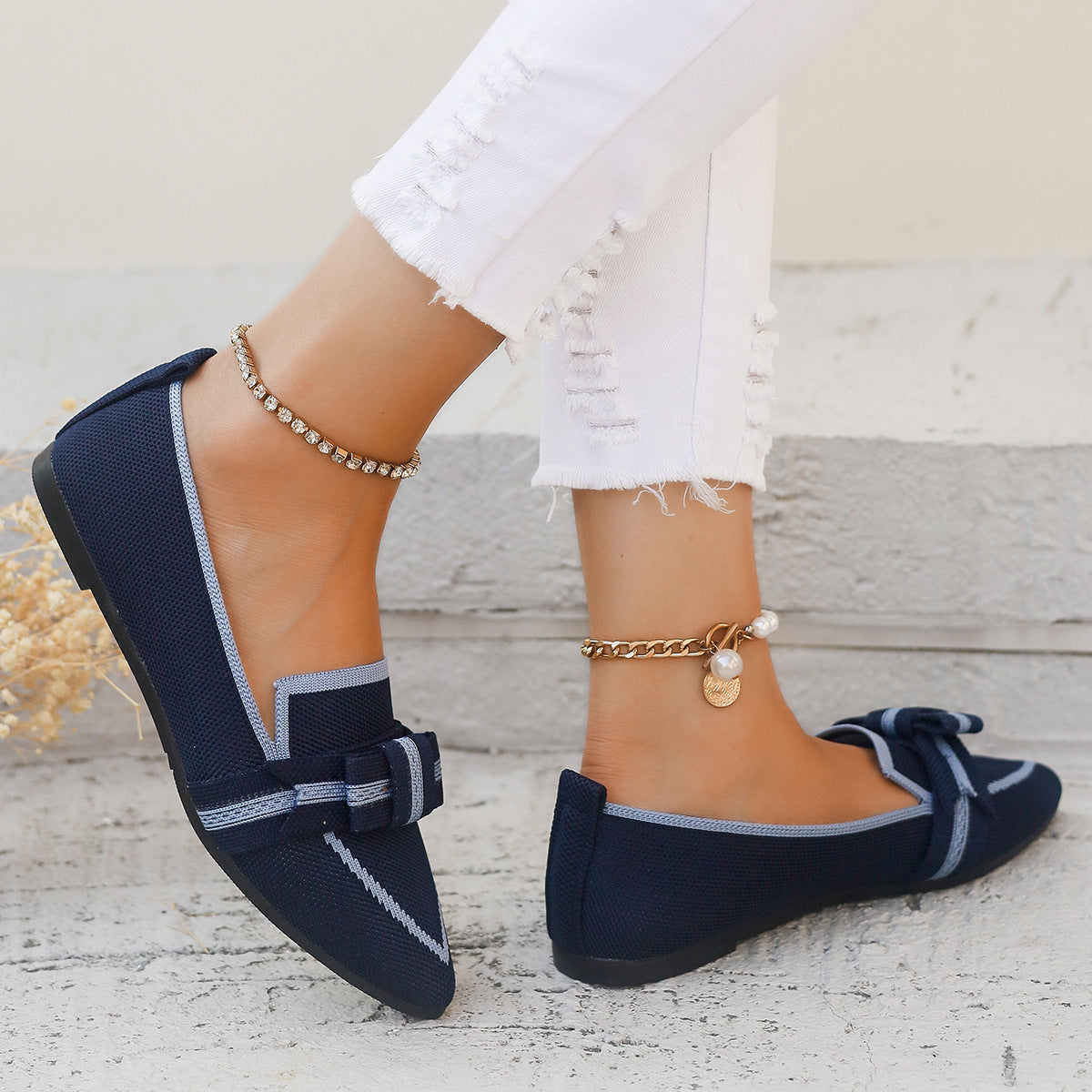 Isabella – Scarpe in Tessuto con Fiocco e Tacco Basso 8