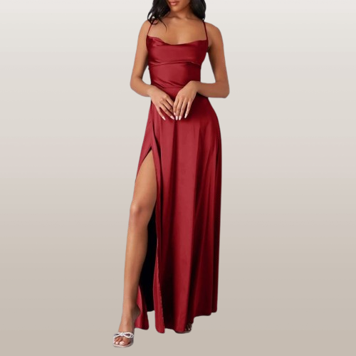 Jamelia – Abito Elegante Maxi da Cerimonia Donna Rosso