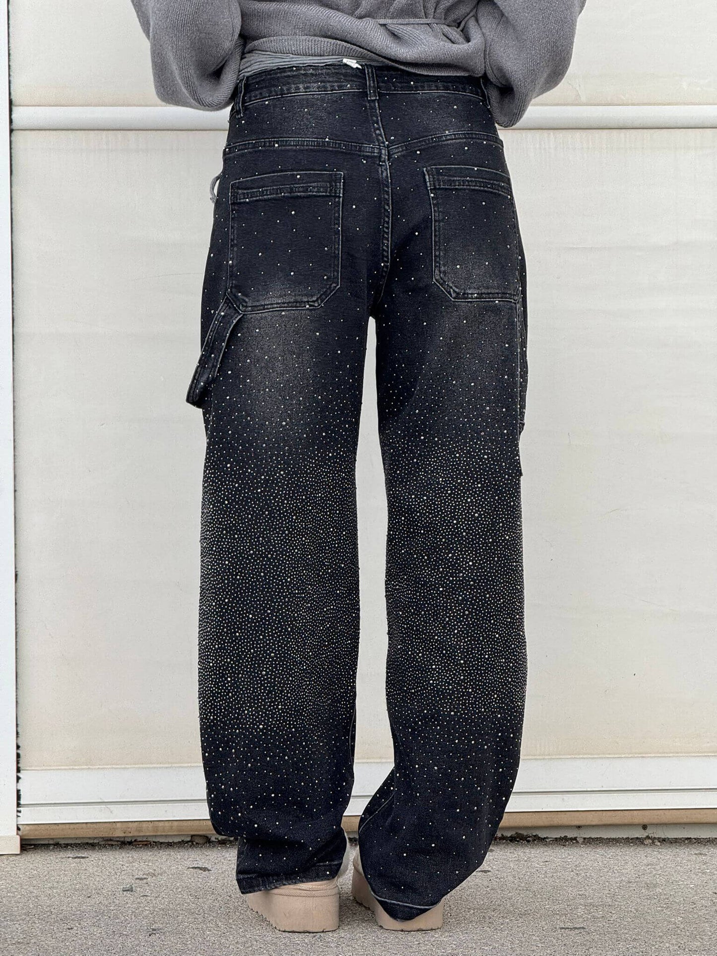 Uva - Jeans donna baggy effetto paint urban