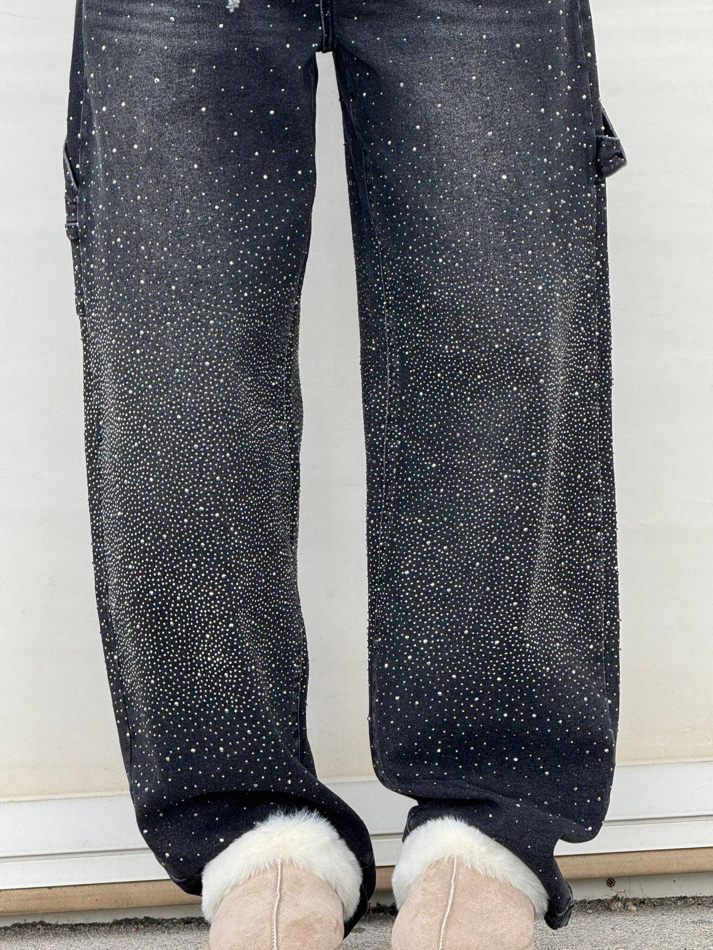 Uva - Jeans donna baggy effetto paint urban