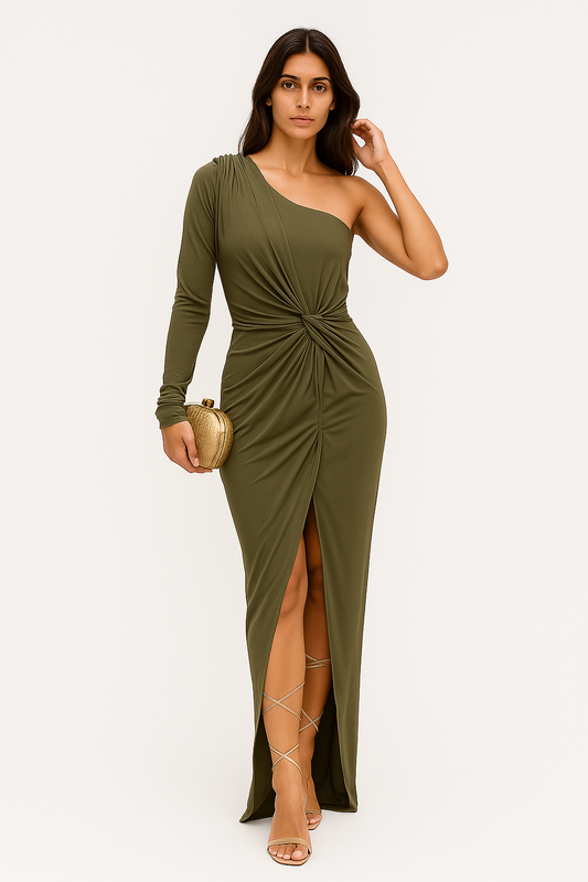 Kassandra – Abito da Cocktail Donna Leggero e Traspirante Verde oliva