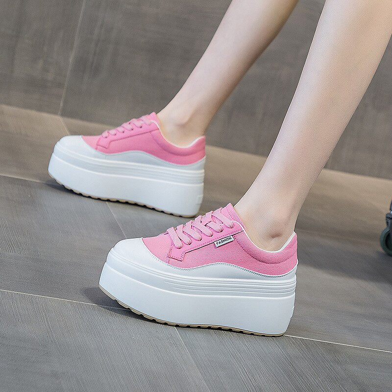 Elodia - Sneakers in pelle con platform robusta