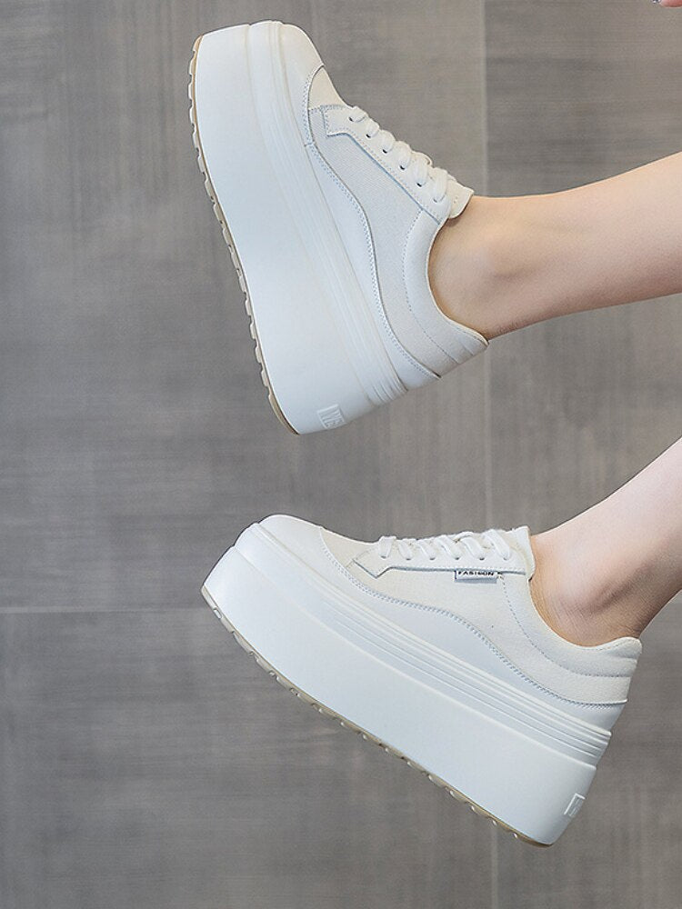 Elodia - Sneakers in pelle con platform robusta