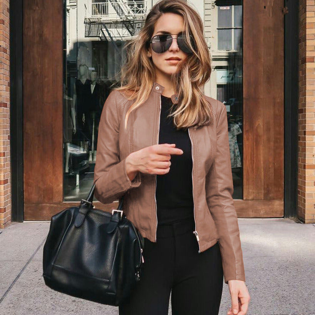 Benedetta – Giacca in Pelle Slim Fit con Cerniera