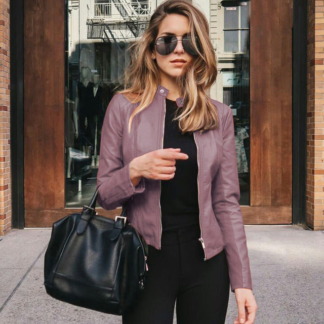 Benedetta – Giacca in Pelle Slim Fit con Cerniera