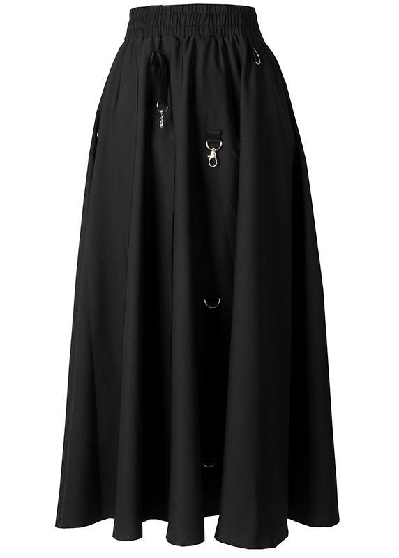 Speranza - Gonna estiva nera asimmetrica in cotone donna