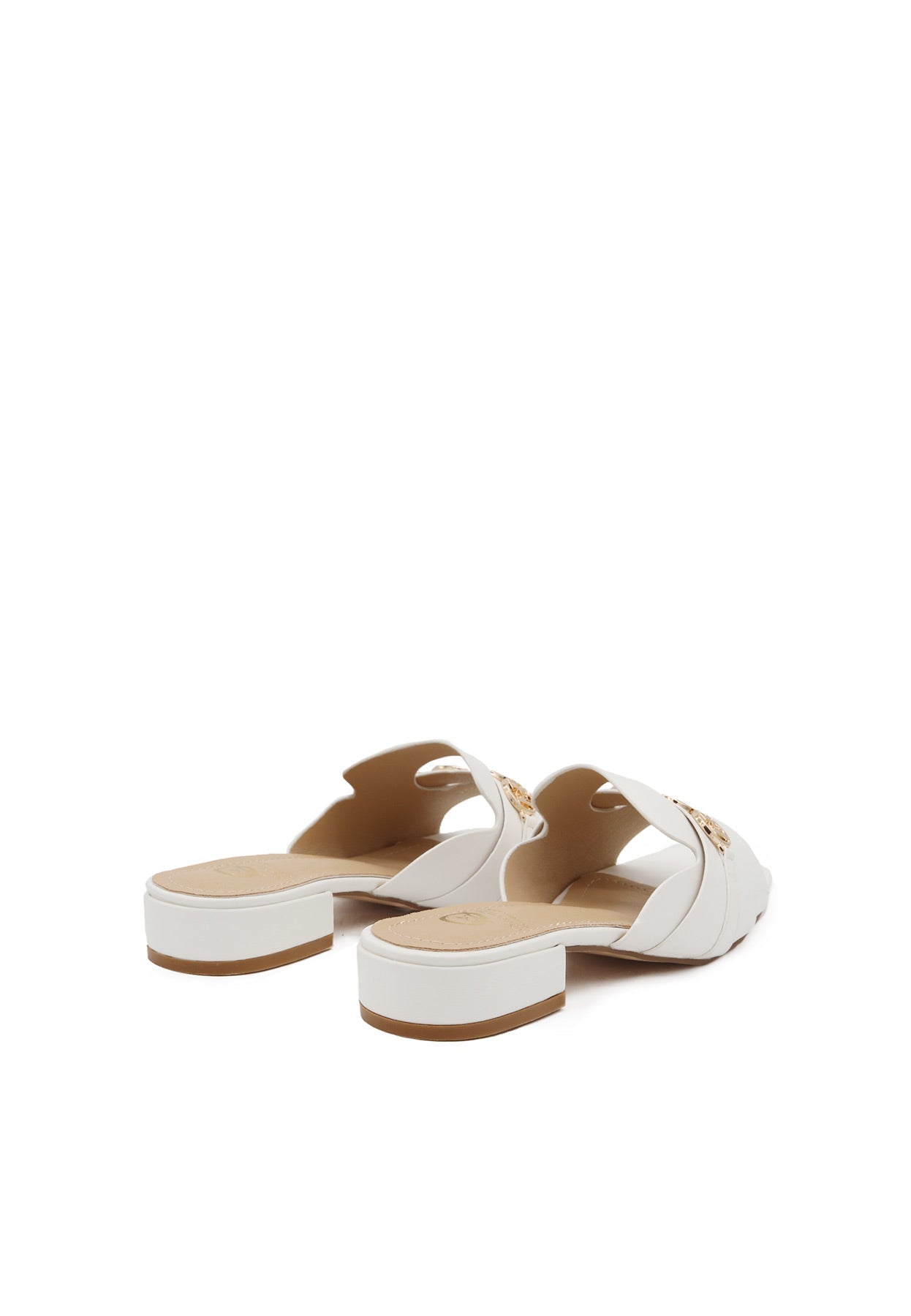 Loredana - Sandali Donna Eleganti con Dettagli Dorati Bianco