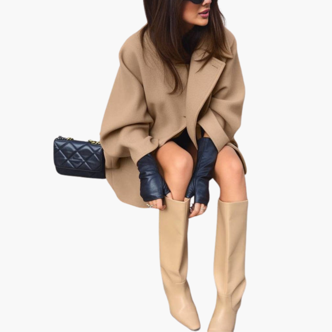 Lorenza - Cappotto Donna in Lana con Bottoni Marrone Option value