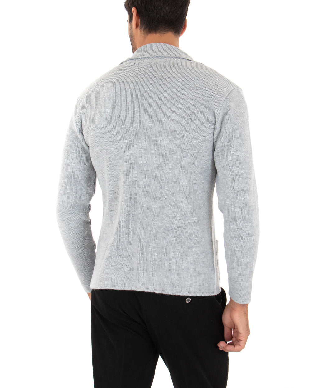 Kirov - Cardigan Uomo Giacca Bottoni Casual Grigio Elegante