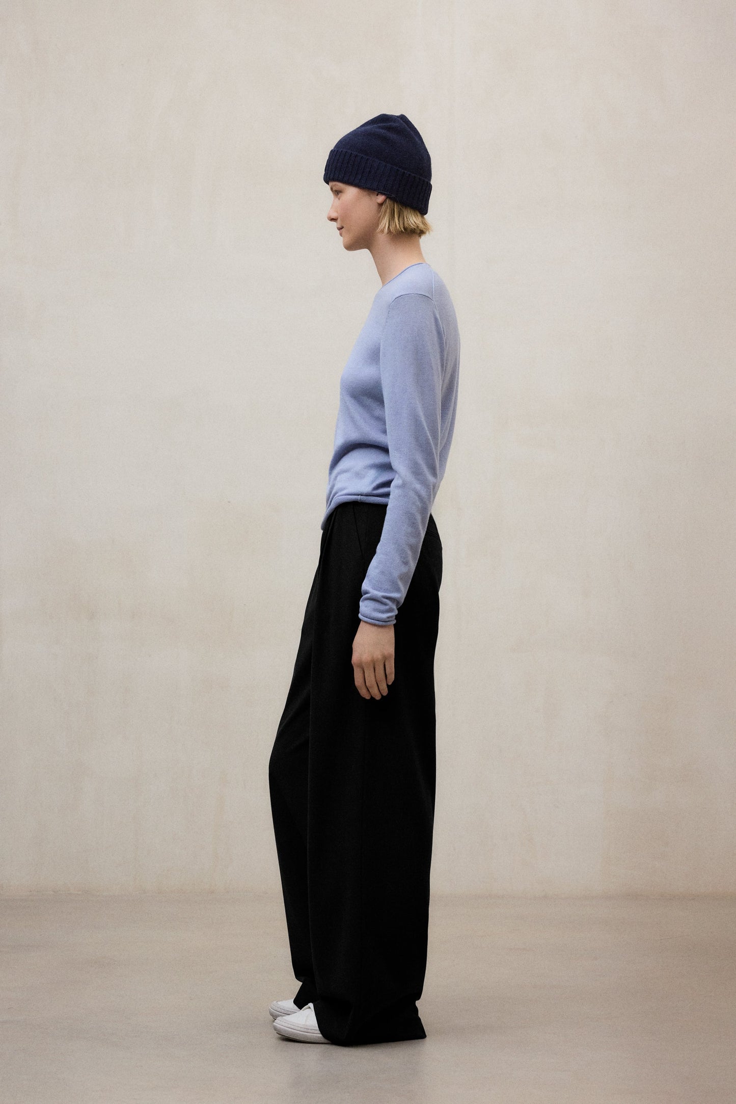Rinalda - Pantaloni Donna Nero Eleganti Vita Alta