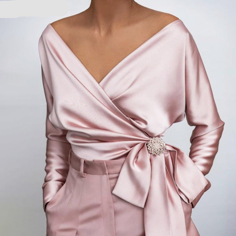 Maida – Camicetta in Seta Donna Elegante e Leggera Rosa