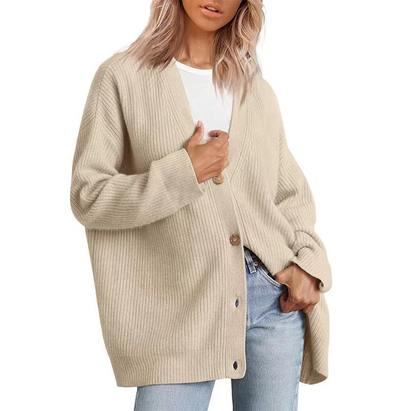 Greta - Cardigan Lungo Elegante con Bottoni