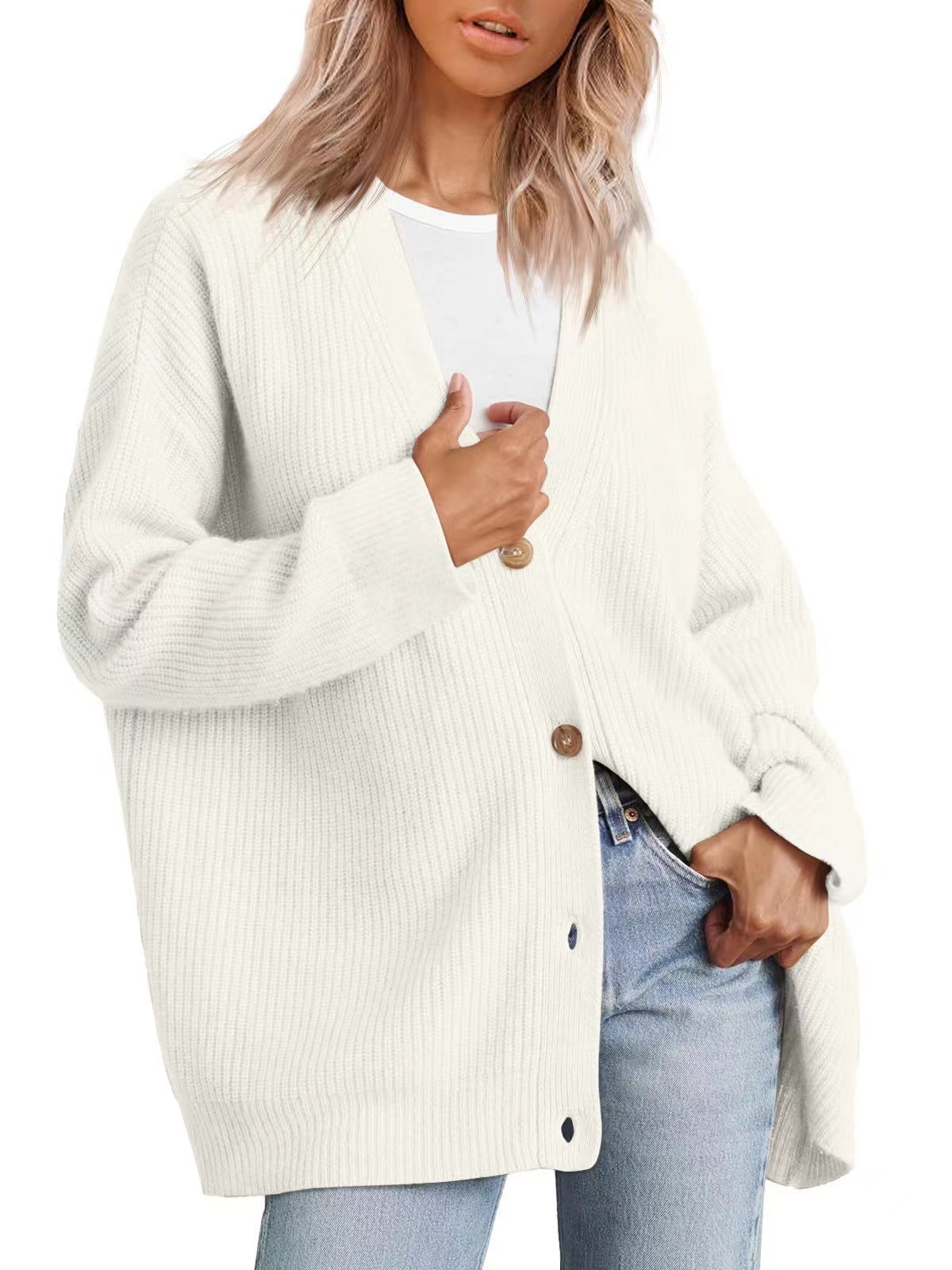 Greta - Cardigan Lungo Elegante con Bottoni