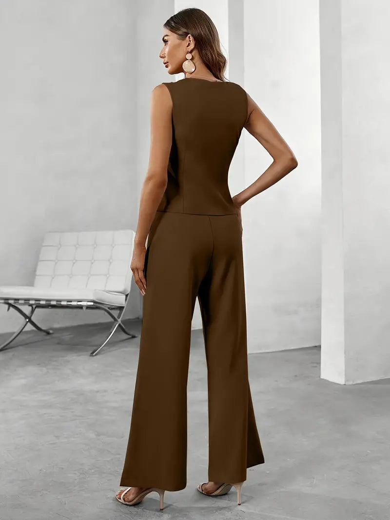 Mariapia – Set Elegante Donna Su Misura per Occasioni Speciali Marrone