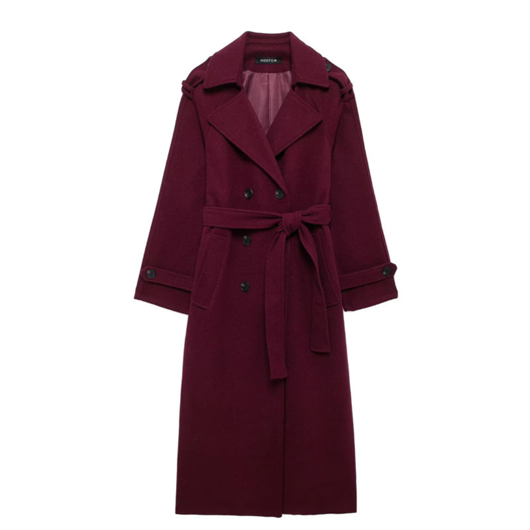 Eloisa - Cappotto bordeaux elegante da donna