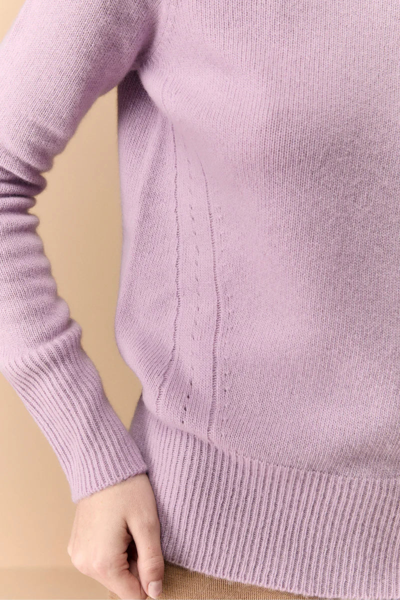 Nara - Girocollo Donna Lana Merino Elegante Lilla