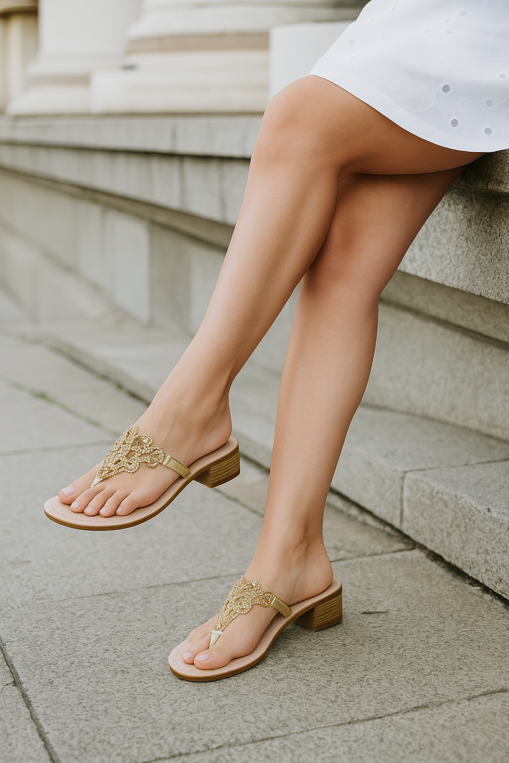 Narcisa – Sandali con Tacco Alto e Plateau Donna Oro rosa