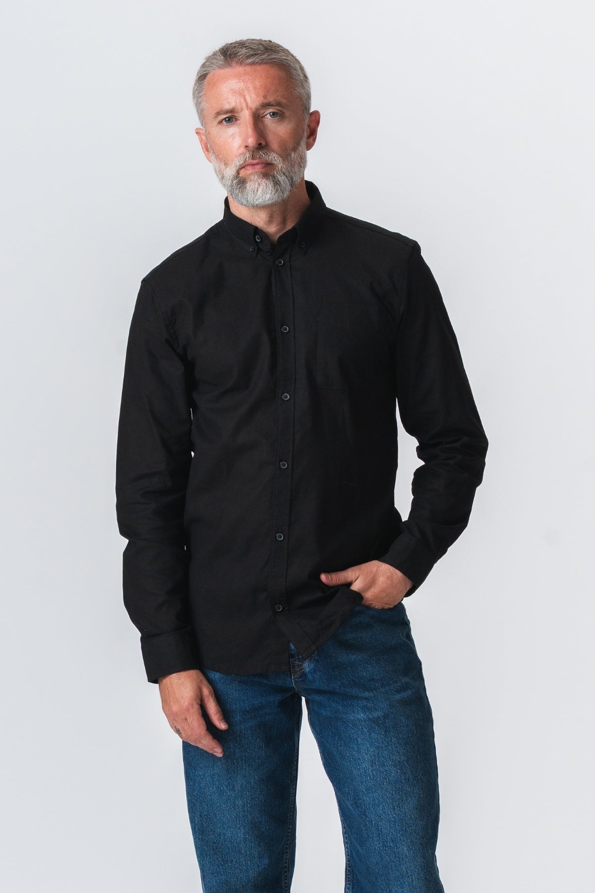 Luigi - Camicia Uomo Nera Elegante Stile Professionale