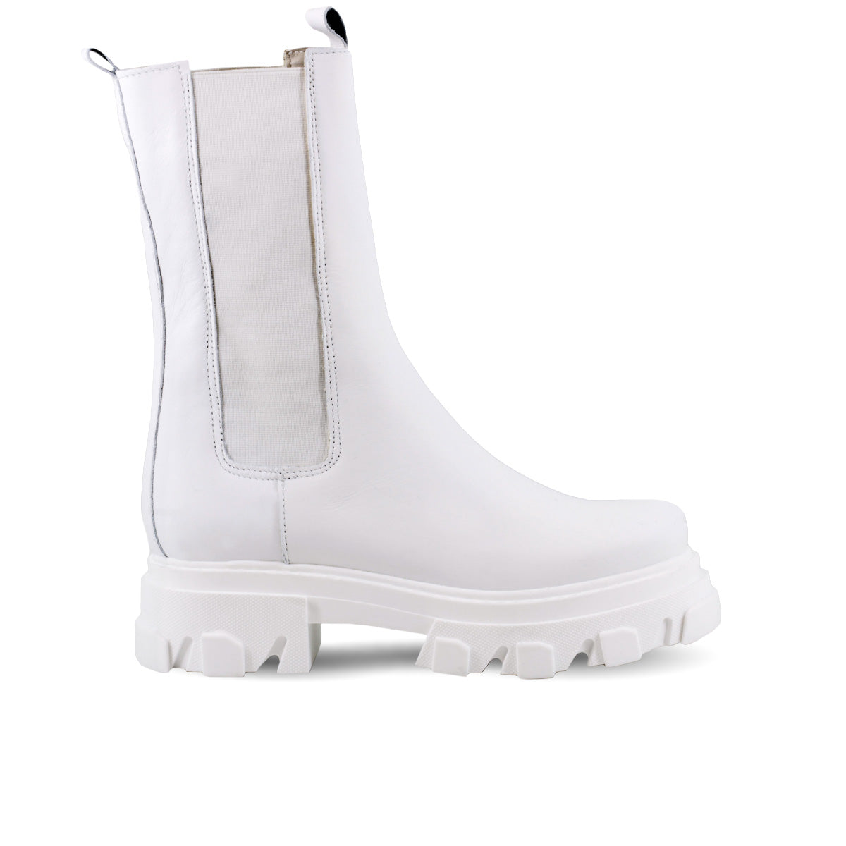 Noretta – Chelsea Boots Alti in Vera Pelle BIANCO