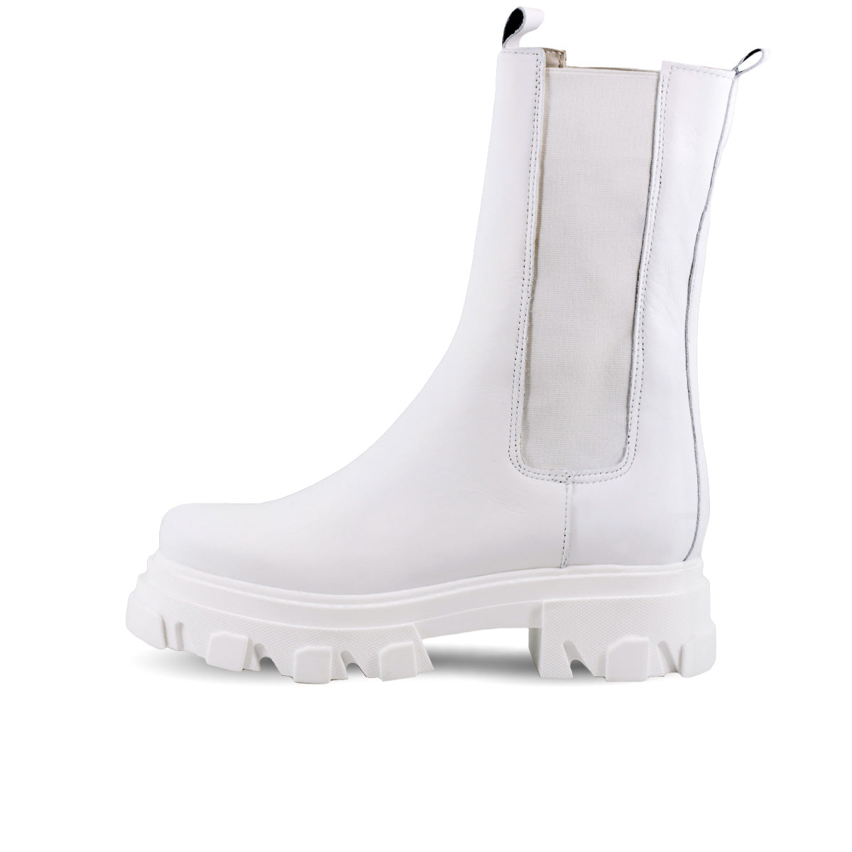 Noretta – Chelsea Boots Alti in Vera Pelle BIANCO