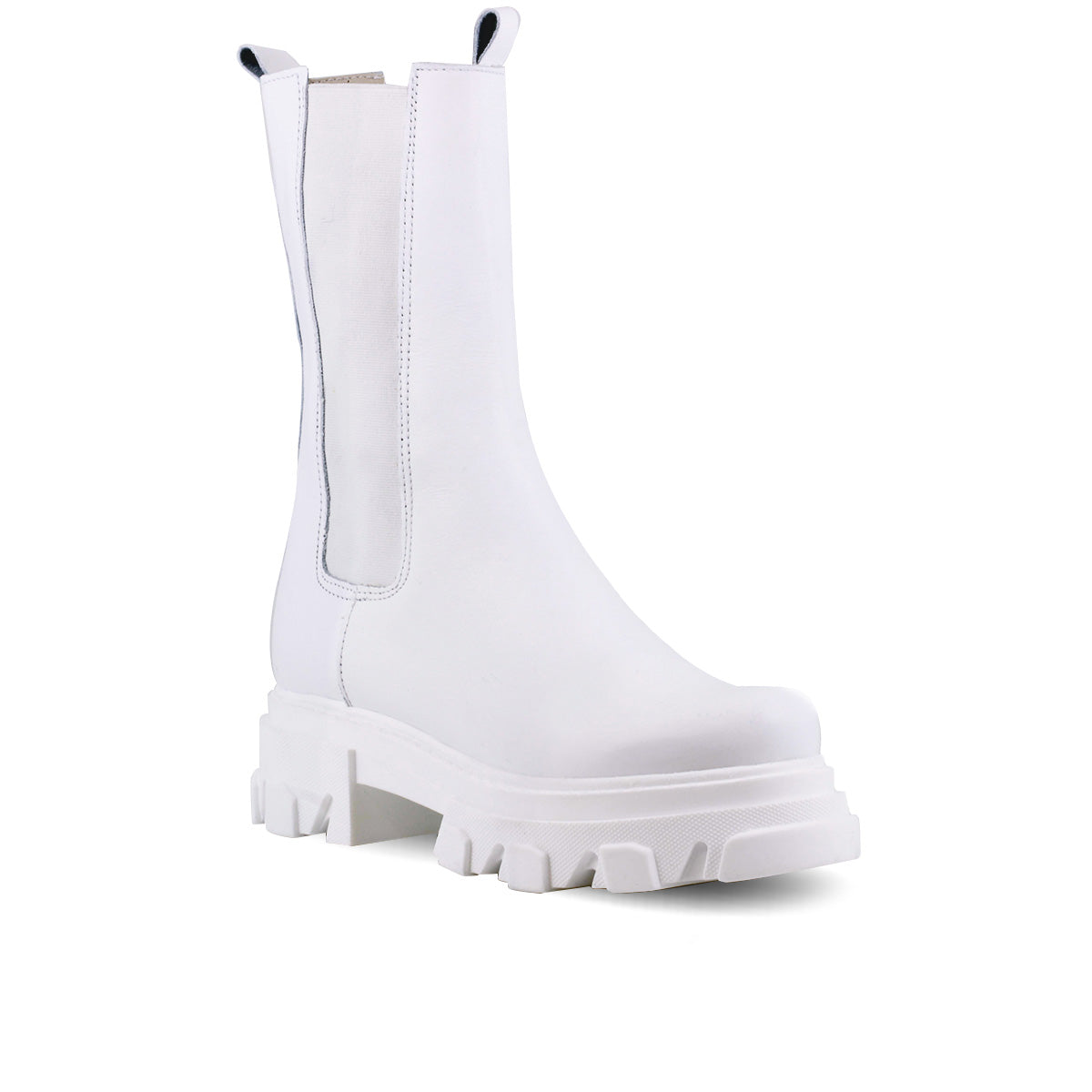 Noretta – Chelsea Boots Alti in Vera Pelle BIANCO