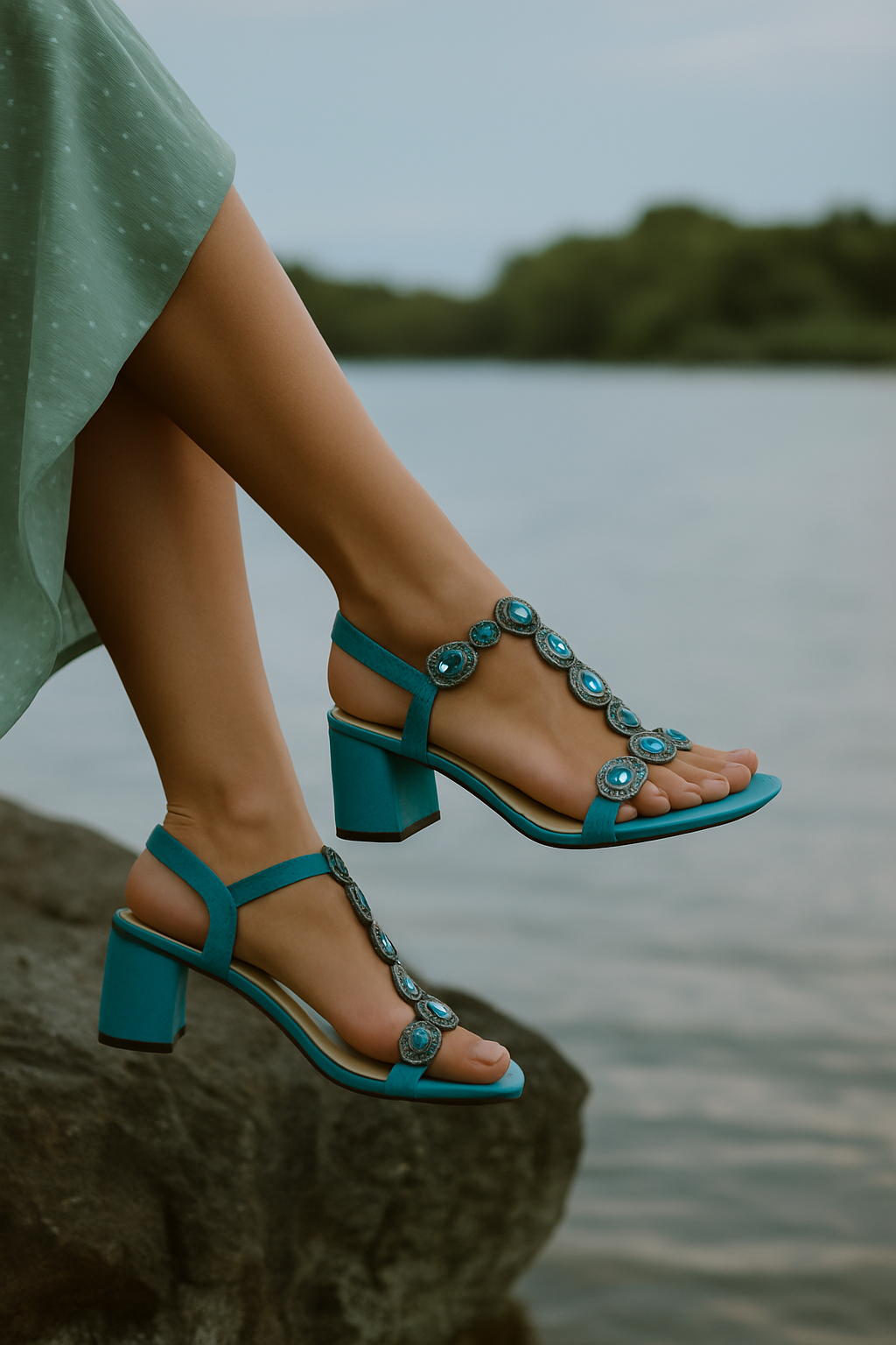 Norida – Sandali con Tacco Eleganti Donna Dark Blu