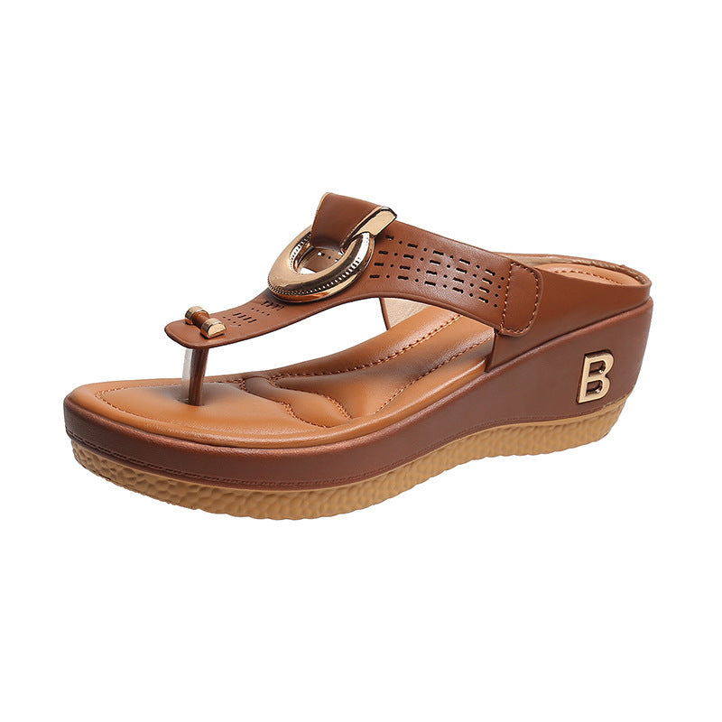 Miranda – Sandali con Zeppa in Pelle Stile Fresco