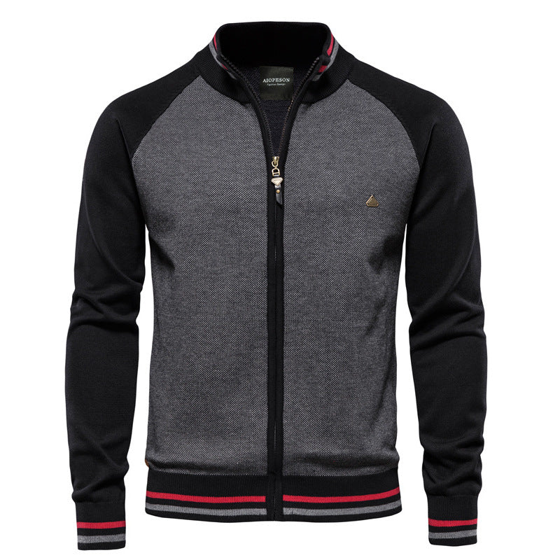 Damiano - Cardigan Uomo Con Zip Collo Alto