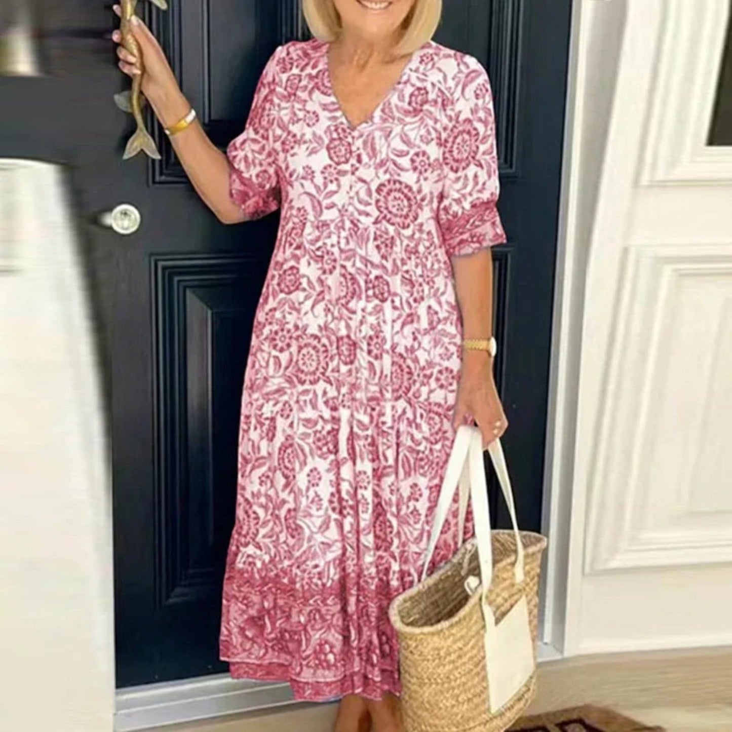 Amelia – Abito Maxi Bohémien Con Scollo A V
