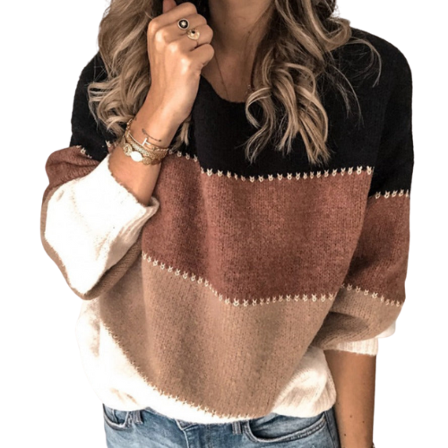 Viola – Maglione a Righe Donna Stile Classico