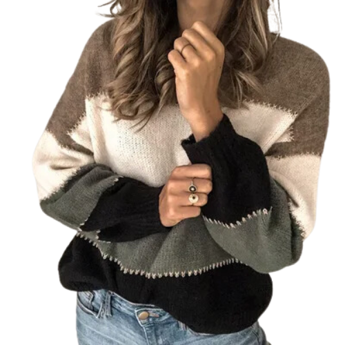 Viola – Maglione a Righe Donna Stile Classico