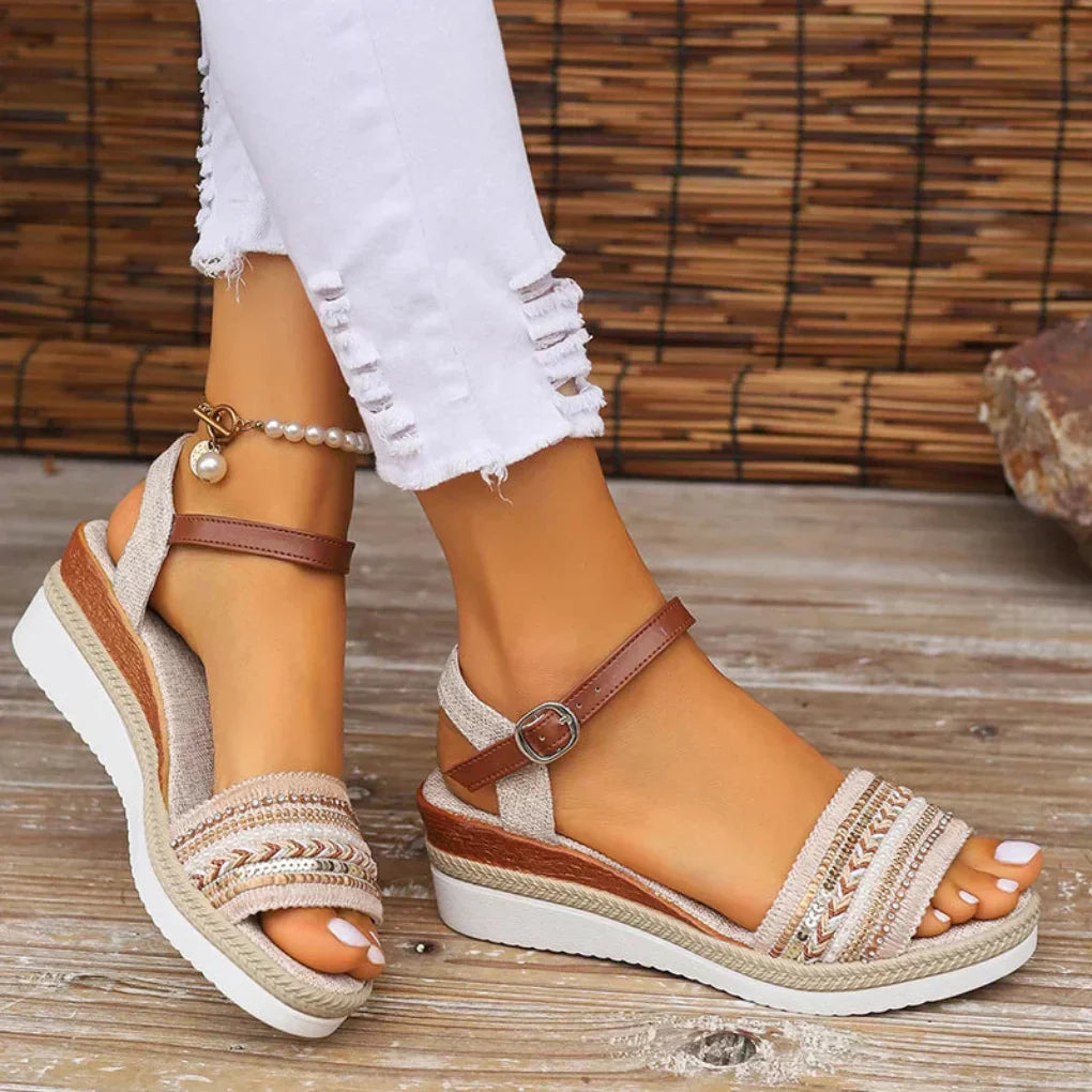 Ottavia – Sandali con Zeppa Boho Donna Grigio