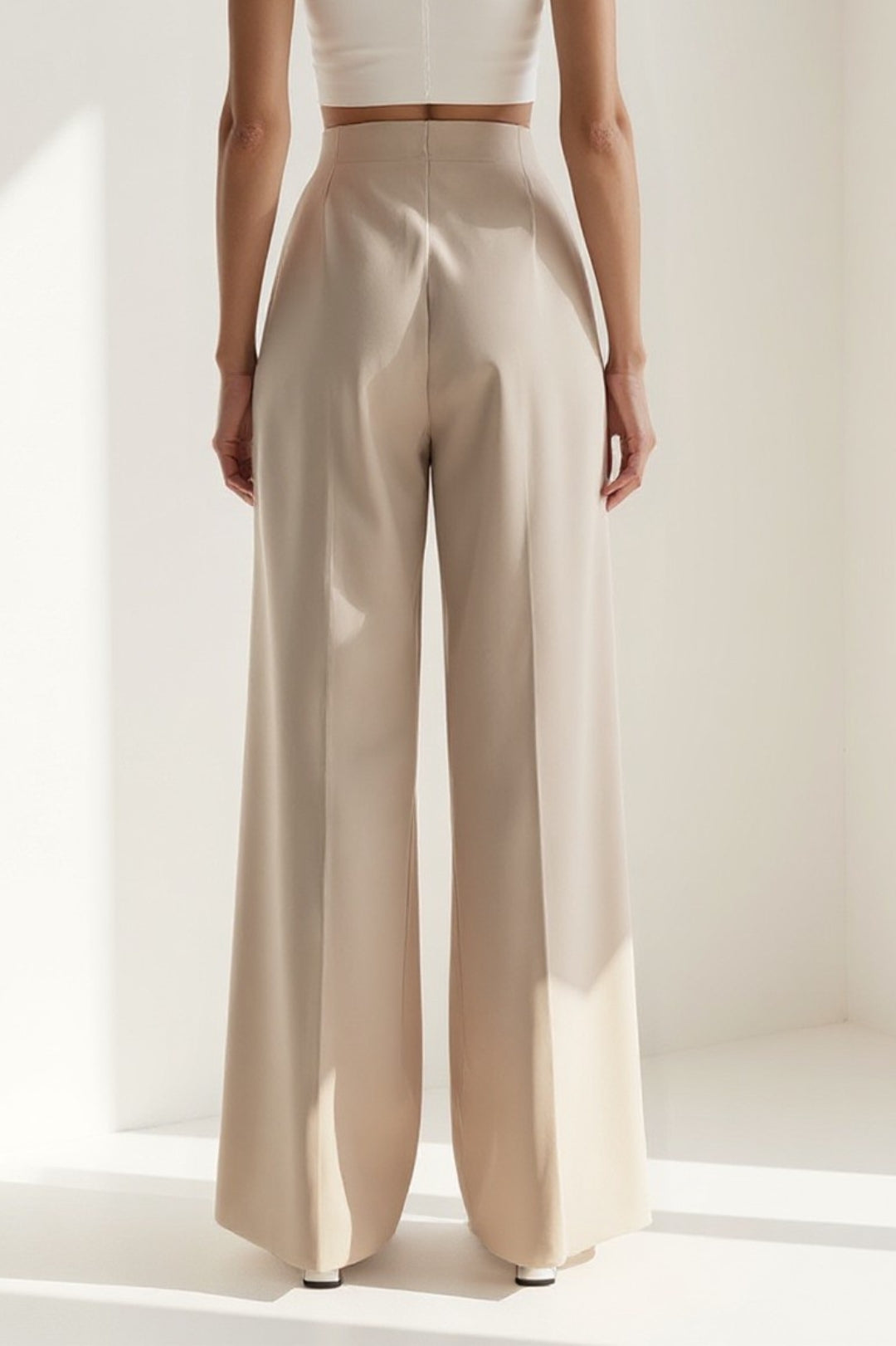 Viviana – Pantaloni Gamba Larga in Tessuto Fluido Eleganti