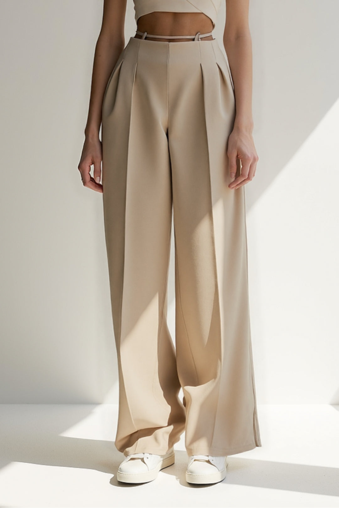 Vittoria – Pantaloni Palazzo con Cintura Sottile Eleganti Donna