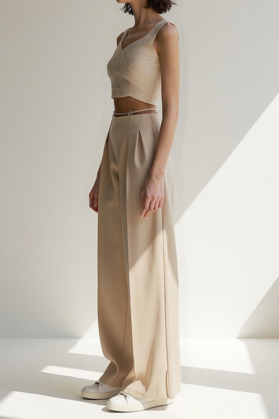 Vittoria – Pantaloni Palazzo con Cintura Sottile Eleganti Donna
