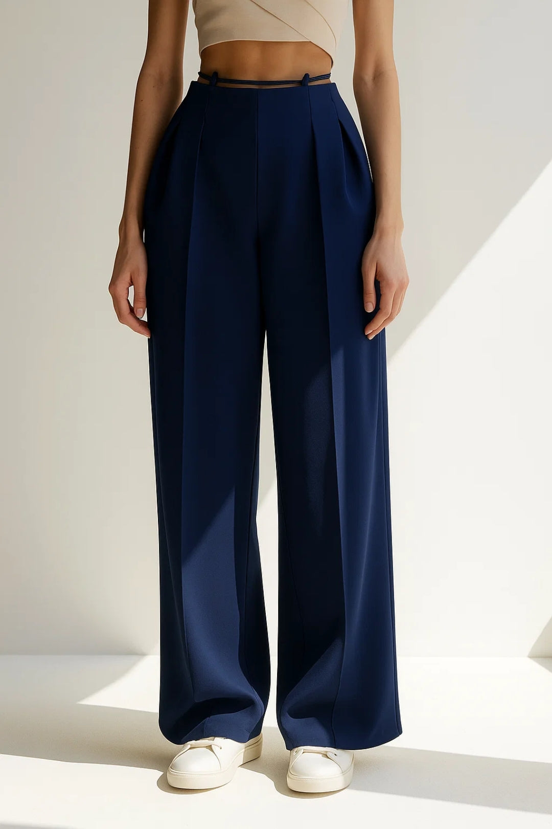 Vittoria – Pantaloni Palazzo con Cintura Sottile Eleganti Donna