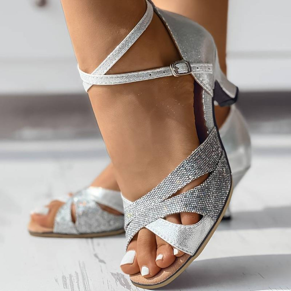 Paola – Tacchi Eleganti con Paillettes da Donna Argento