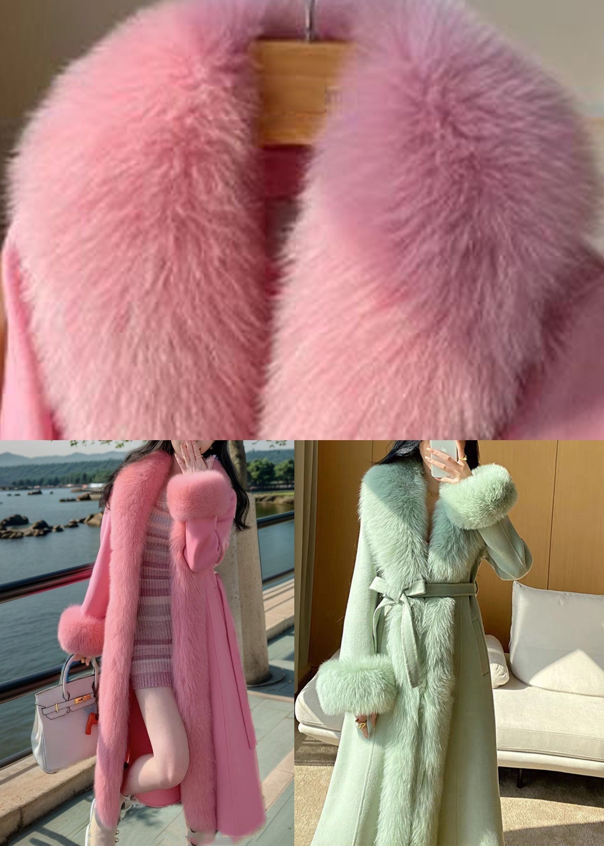 Iolanda - Cappotto Maxi Donna Rosa con Tasche