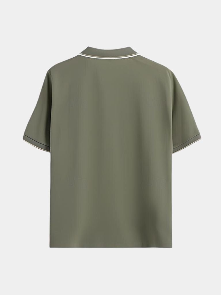 Massimo – Polo Con Scollo A V E Profili A Contrasto Di Classe