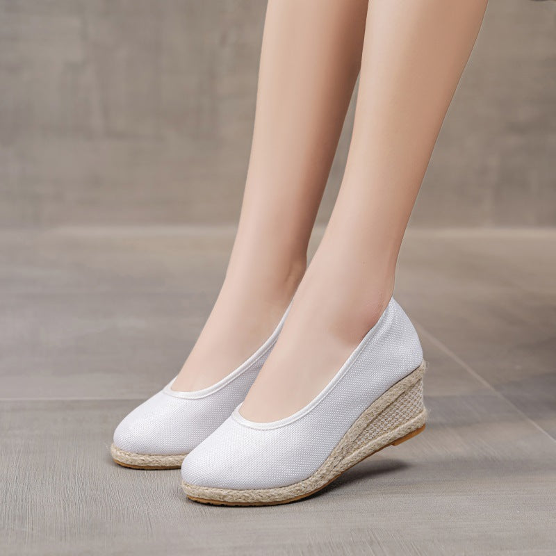 Prisca - Décolleté donna in lino traspirante eleganti Bianco