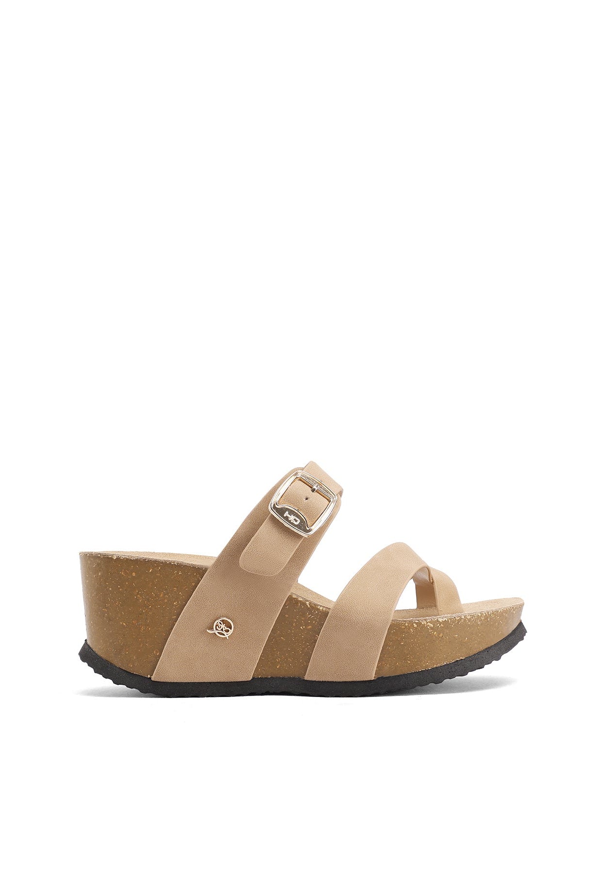 Quenita - Sandali con zeppa in ecopelle donna Khaki