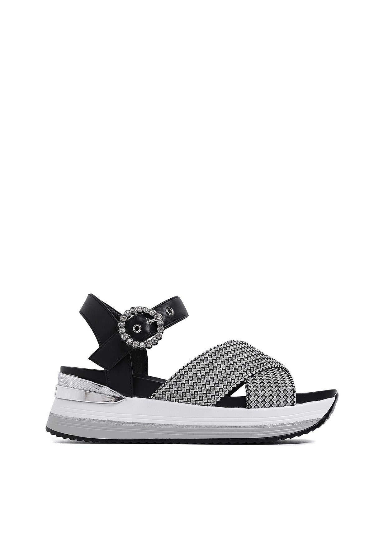 Renza - Sandali con zeppa plateau in ecopelle donna Nero