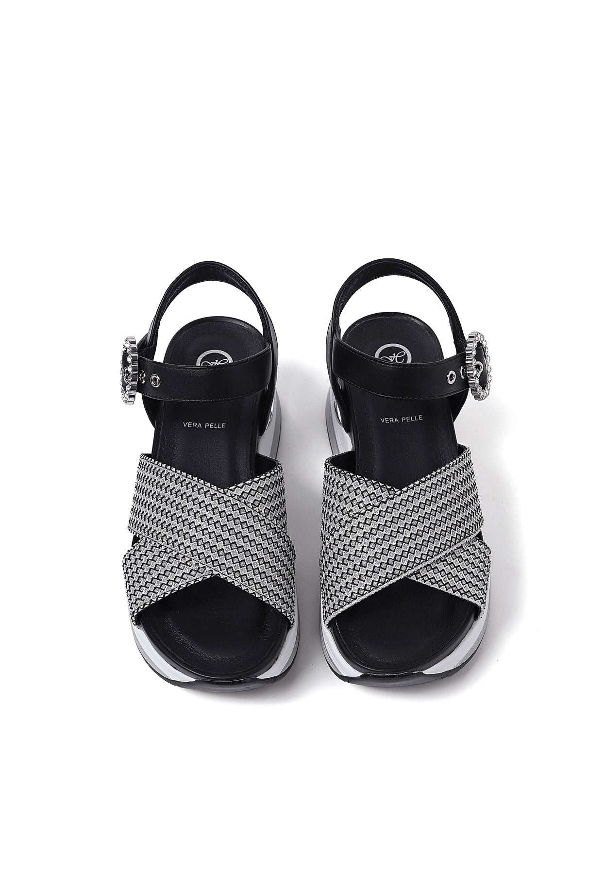 Renza - Sandali con zeppa plateau in ecopelle donna Nero