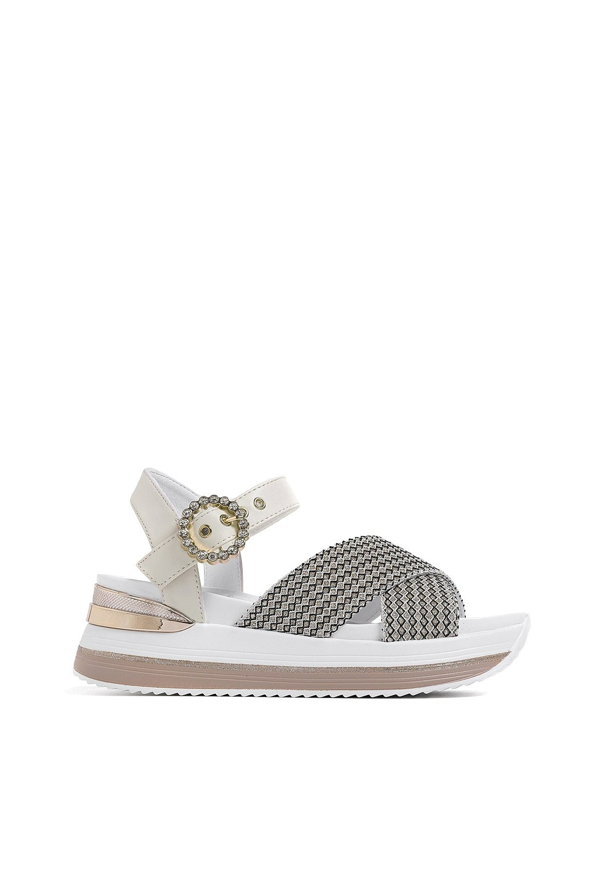 Renza - Sandali con zeppa plateau in ecopelle donna Oro