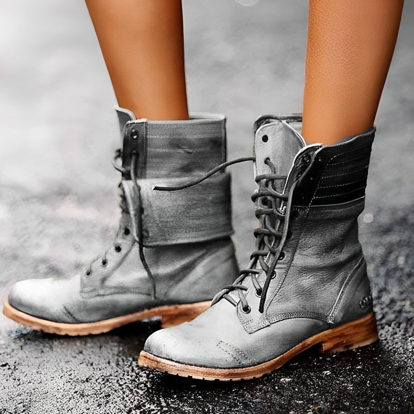 Enrica - Strapazierfähiges Leder Stiefeletten