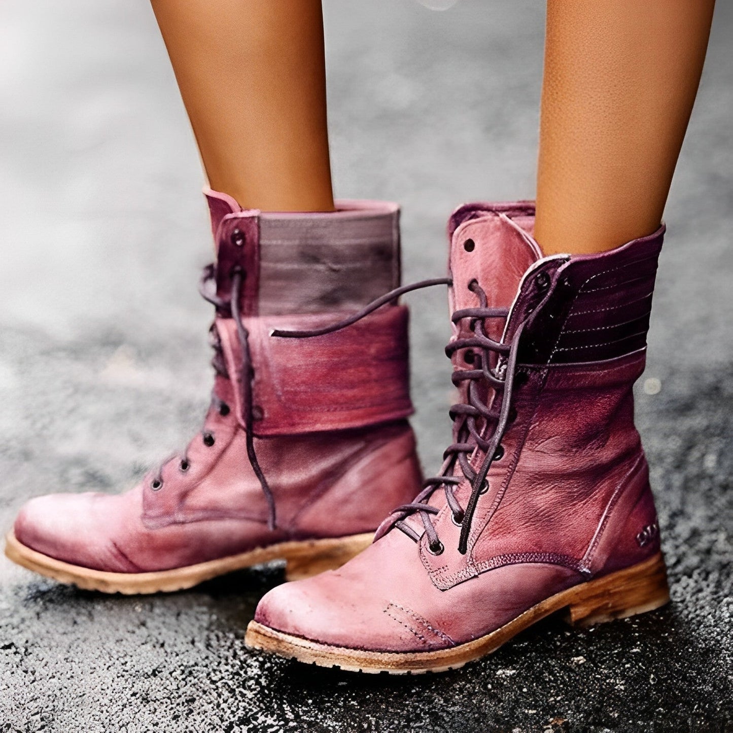 Enrica - Strapazierfähiges Leder Stiefeletten