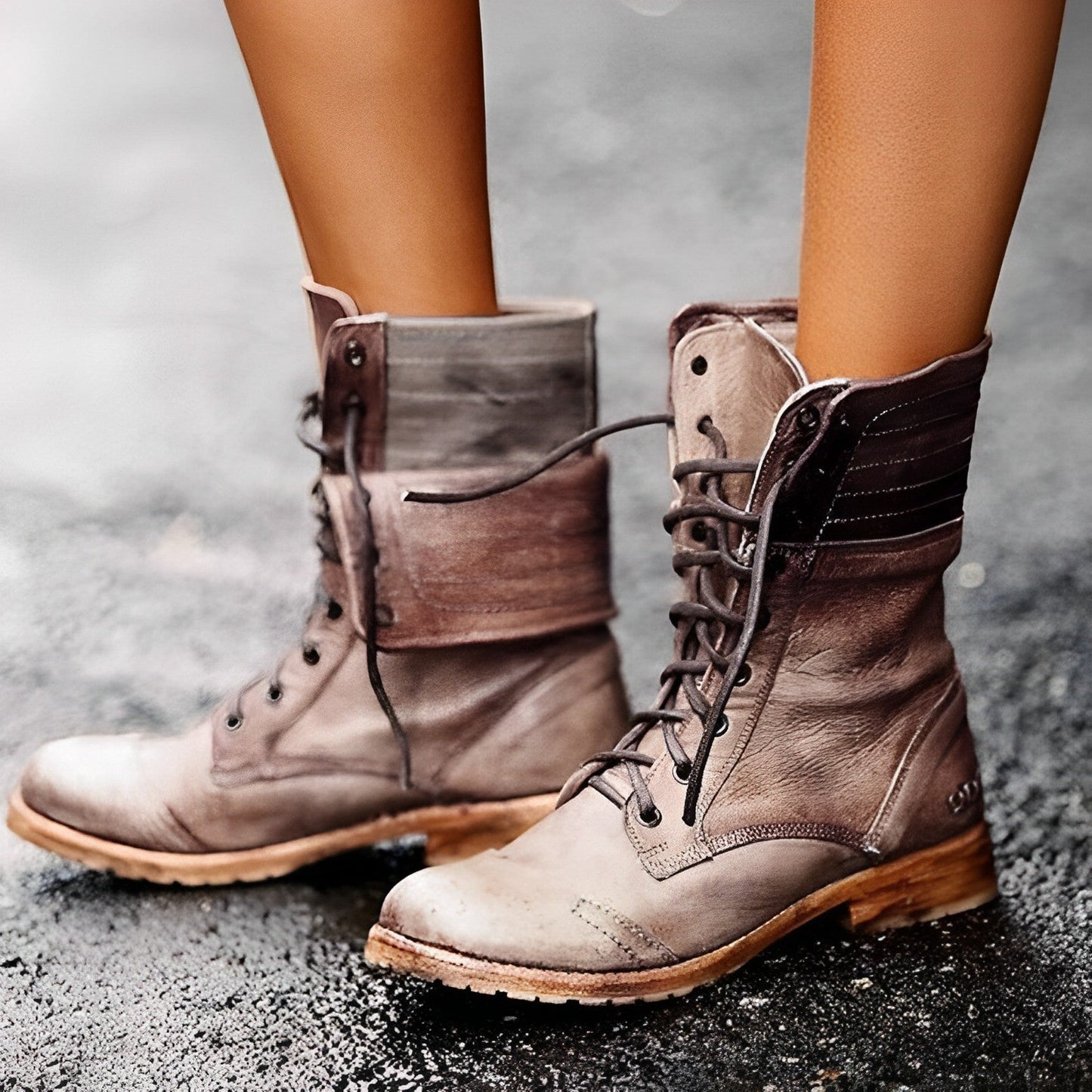 Enrica - Strapazierfähiges Leder Stiefeletten