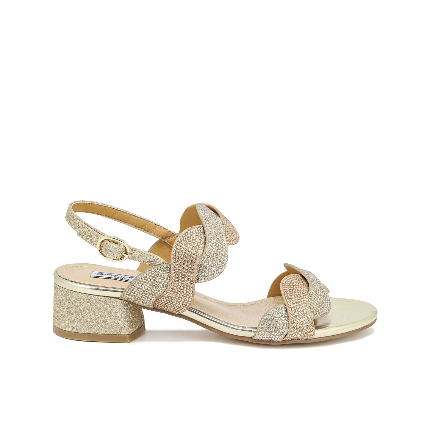 Rita - Sandali con tacco a blocco donna ORO