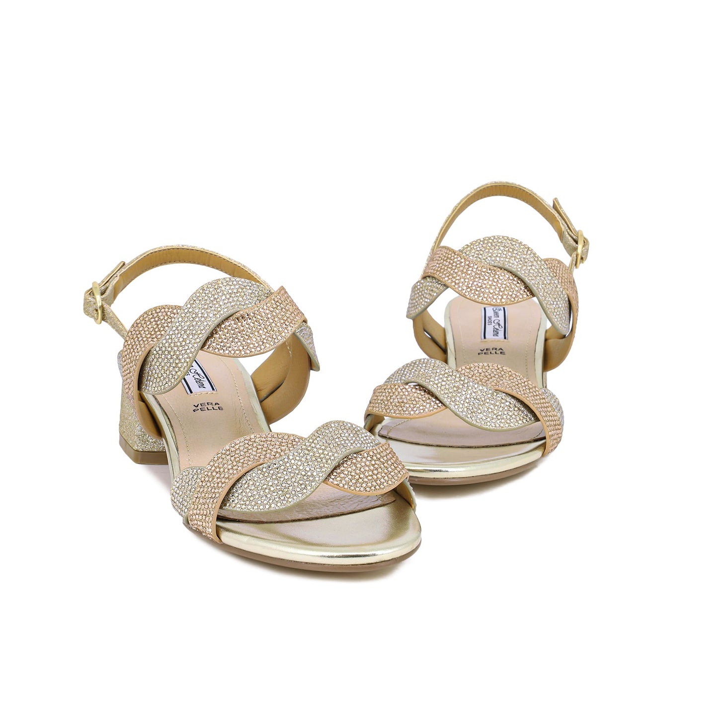 Rita - Sandali con tacco a blocco donna ORO