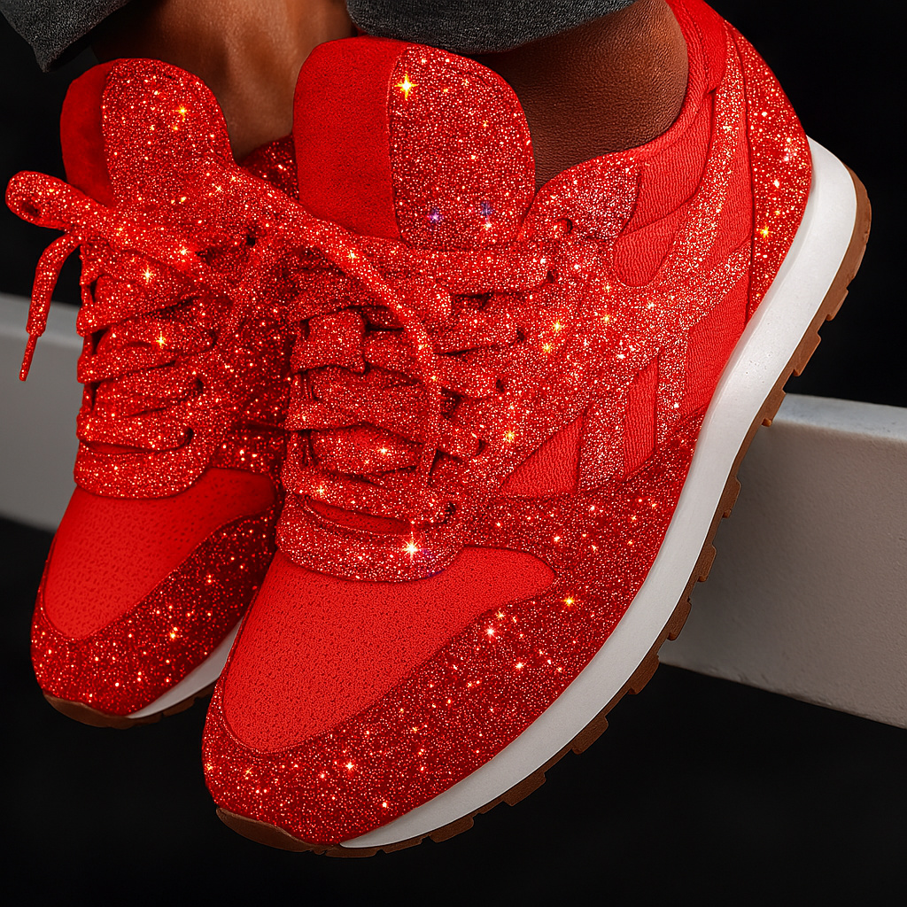Rosamunde – Sneakers Glitterate da Donna Rosso